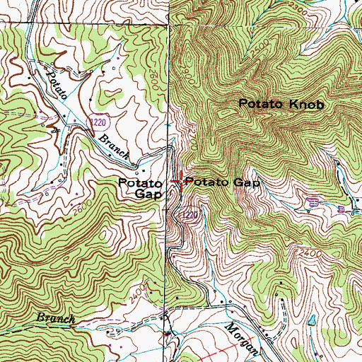 Topographic Map of Potato Gap, NC