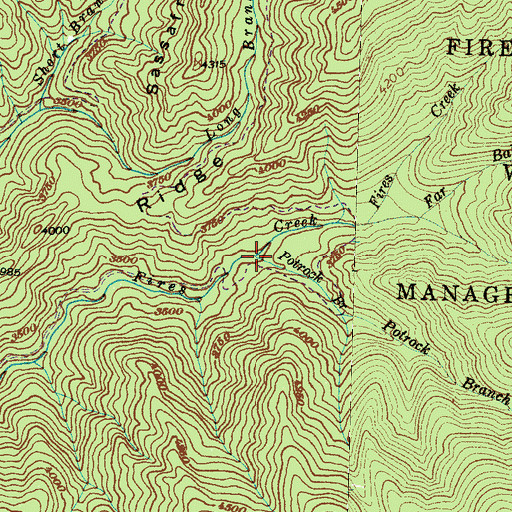 Topographic Map of Potrock Branch, NC