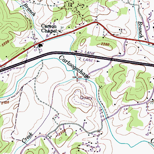 Topographic Map of Potts Creek, NC