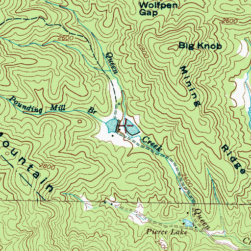 Topographic Map of Pounding Mill Branch, NC