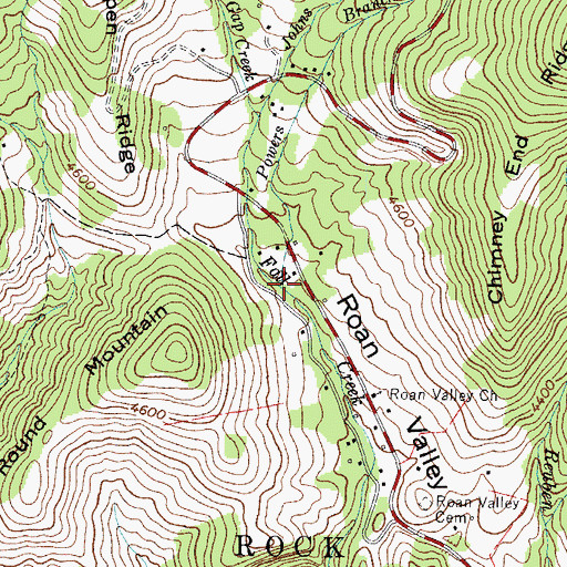 Topographic Map of Powers Branch, NC