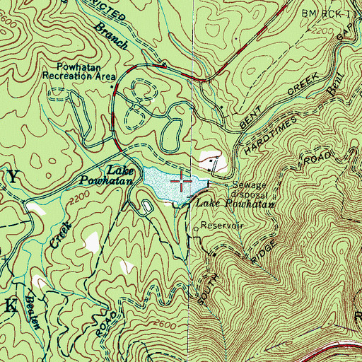Topographic Map of Lake Powhatan, NC