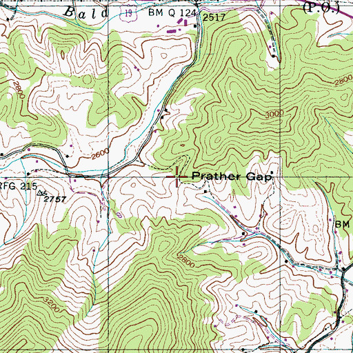 Topographic Map of Prather Gap, NC