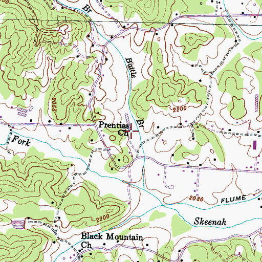 Topographic Map of Prentiss Church, NC