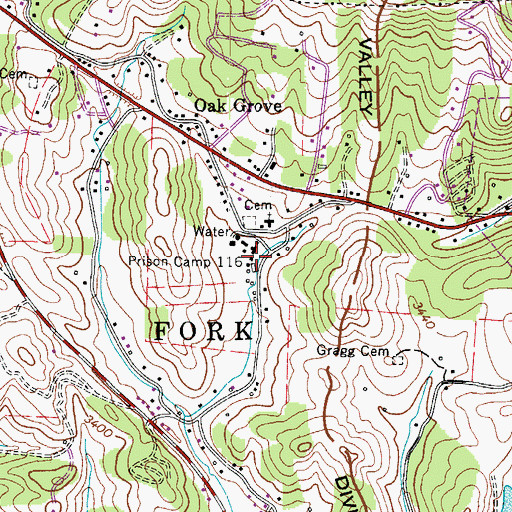Topographic Map of Prison Camp 116, NC
