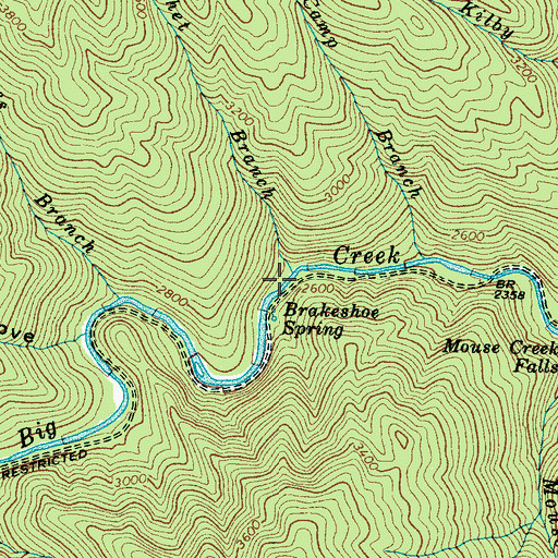 Topographic Map of Prophet Branch, NC