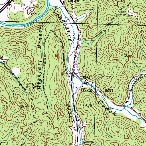 Topographic Map of Puett Creek, NC
