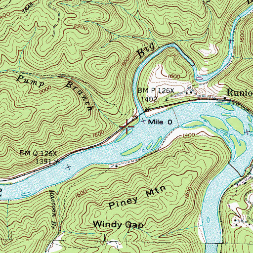 Topographic Map of Pump Branch, NC