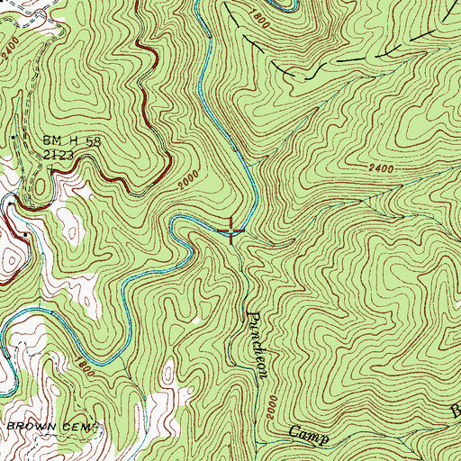 Topographic Map of Puncheon Camp Branch, NC