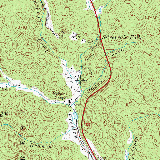 Topographic Map of Puncheon Camp Creek, NC