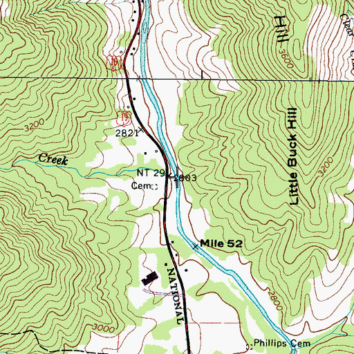 Topographic Map of Pyatt Creek, NC