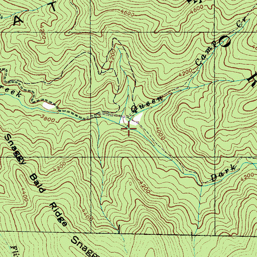 Topographic Map of Queen Camp Creek, NC