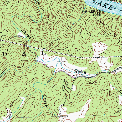 Topographic Map of Quinn Creek, NC