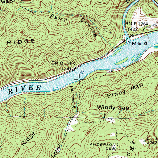Topographic Map of Raccoon Branch, NC