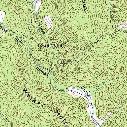 Topographic Map of Racket Creek, NC