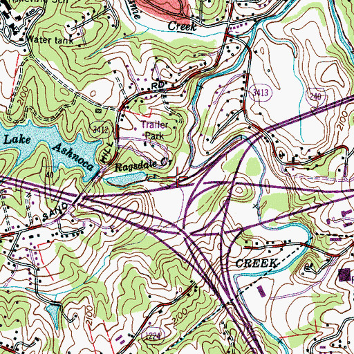 Topographic Map of Ragsdale Creek, NC