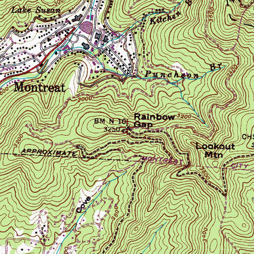Topographic Map of Rainbow Gap, NC