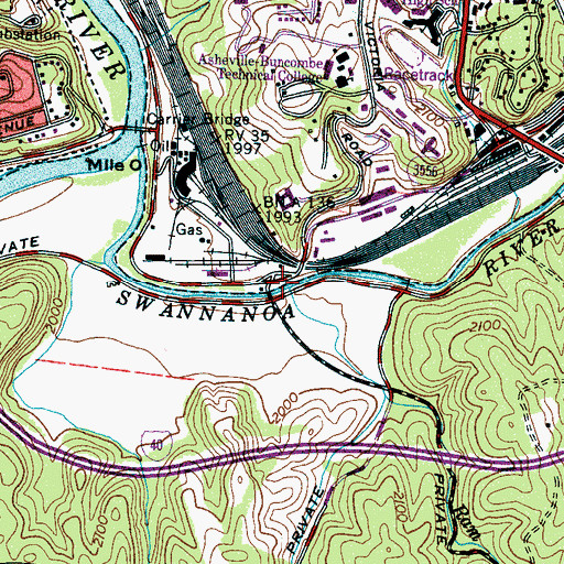 Topographic Map of Ram Branch, NC