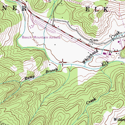 Topographic Map of Ramp Branch, NC