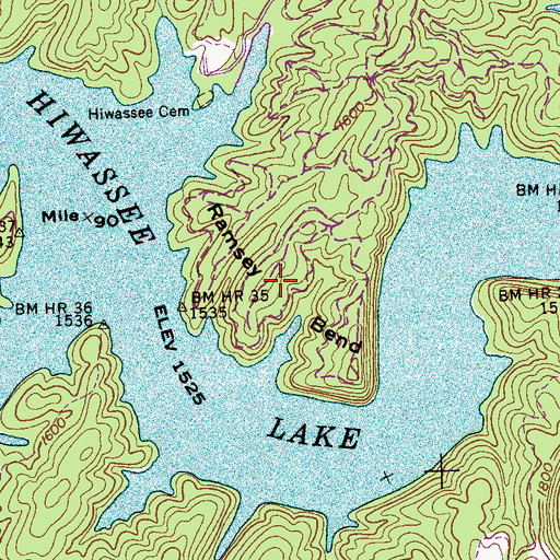 Topographic Map of Ramsey Bend, NC