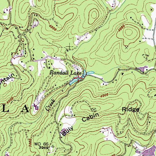 Topographic Map of Randall Lake, NC