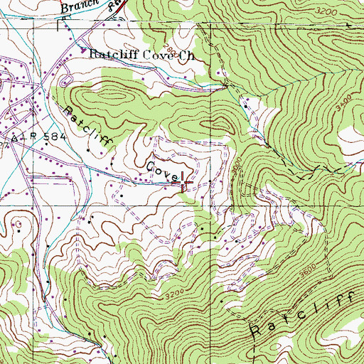 Topographic Map of Ratcliffe Cove, NC
