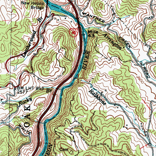 Topographic Map of Rathbone Branch, NC