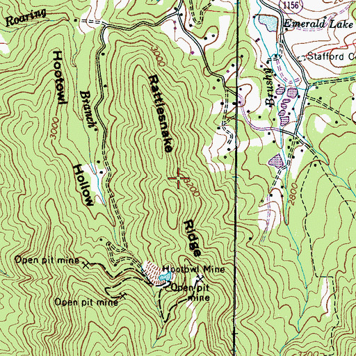 Topographic Map of Rattlesnake Ridge, NC