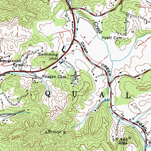 Topographic Map of Reagan Cemetery, NC