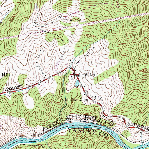 Topographic Map of Red Hill Church, NC