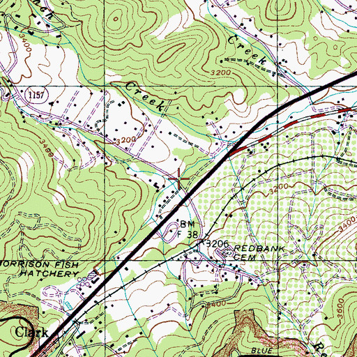 Topographic Map of Redbank Branch, NC