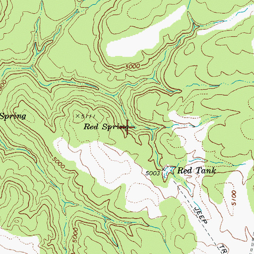 Topographic Map of Red Spring, AZ