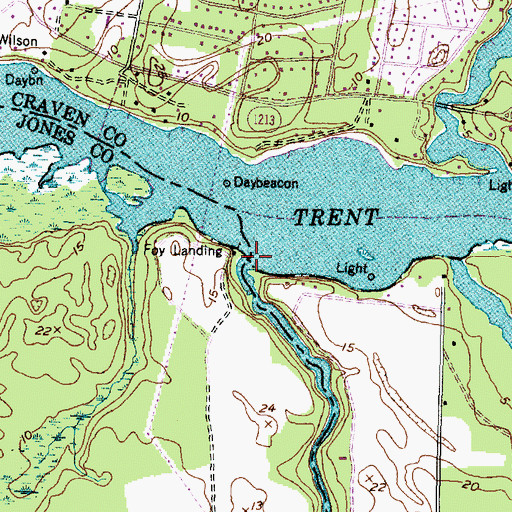 Topographic Map of Reedy Branch, NC