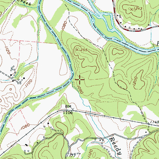 Topographic Map of Reedy Creek, NC