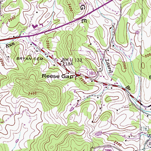 Topographic Map of Reese Gap, NC