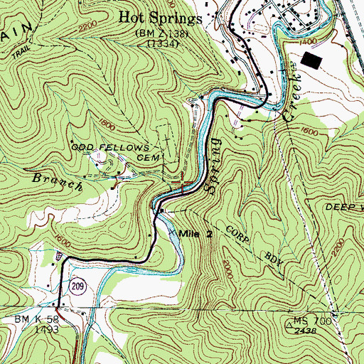 Topographic Map of Reservoir Branch, NC