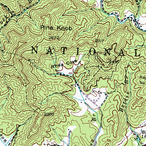 Topographic Map of Rhea Cove, NC