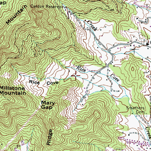 Topographic Map of Rice Cove, NC