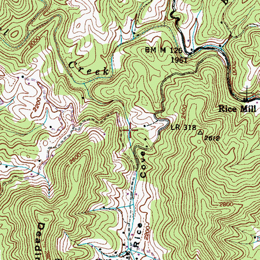 Topographic Map of Rice Cove, NC