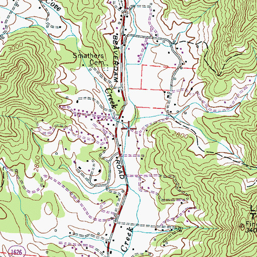 Topographic Map of Rice Cove Creek, NC