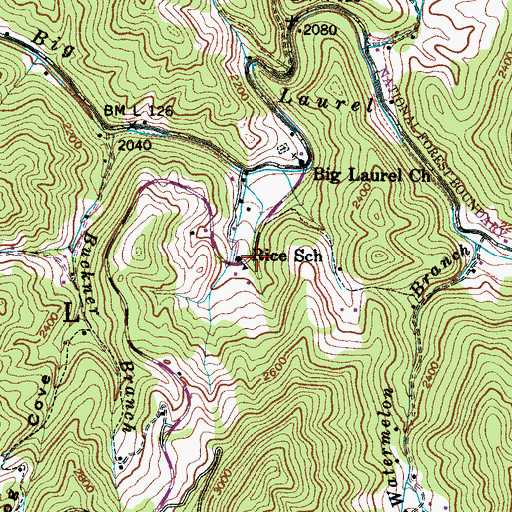 Topographic Map of Rice School, NC