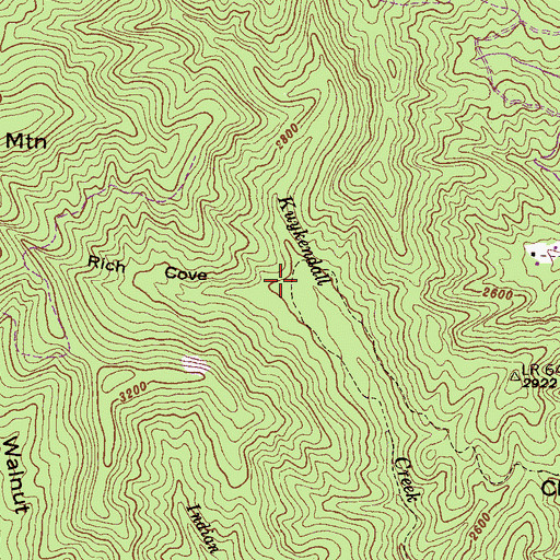 Topographic Map of Rich Cove, NC