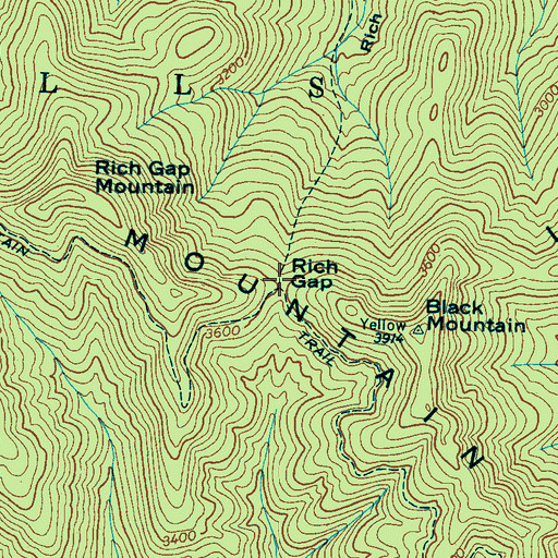 Topographic Map of Rich Gap, NC