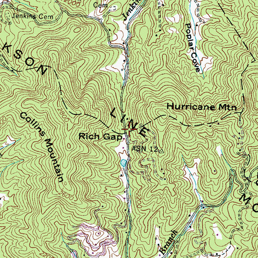 Topographic Map of Rich Gap, NC