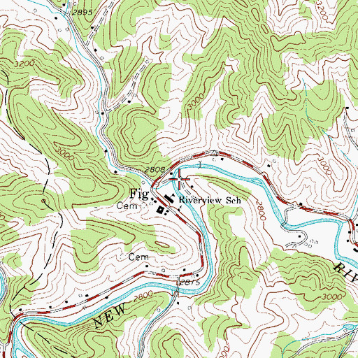 Topographic Map of Rich Hill Creek, NC
