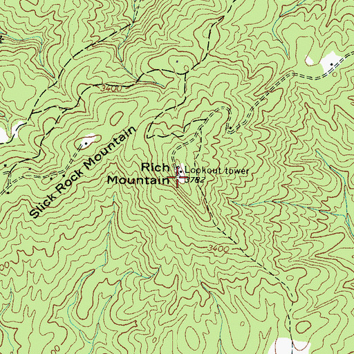 Topographic Map of Rich Mountain, NC