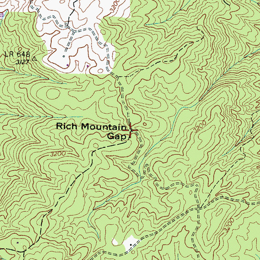 Topographic Map of Rich Mountain Gap, NC