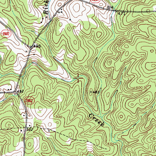 Topographic Map of Richardson Creek, NC
