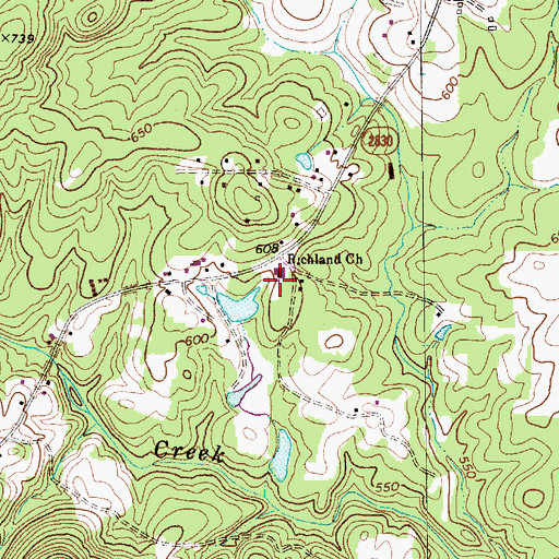 Topographic Map of Richland Church, NC