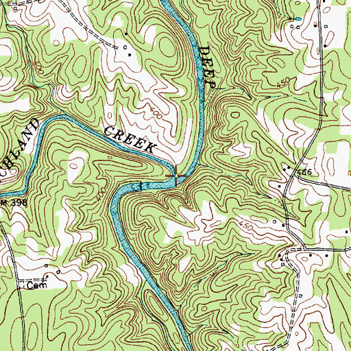 Topographic Map of Richland Creek, NC